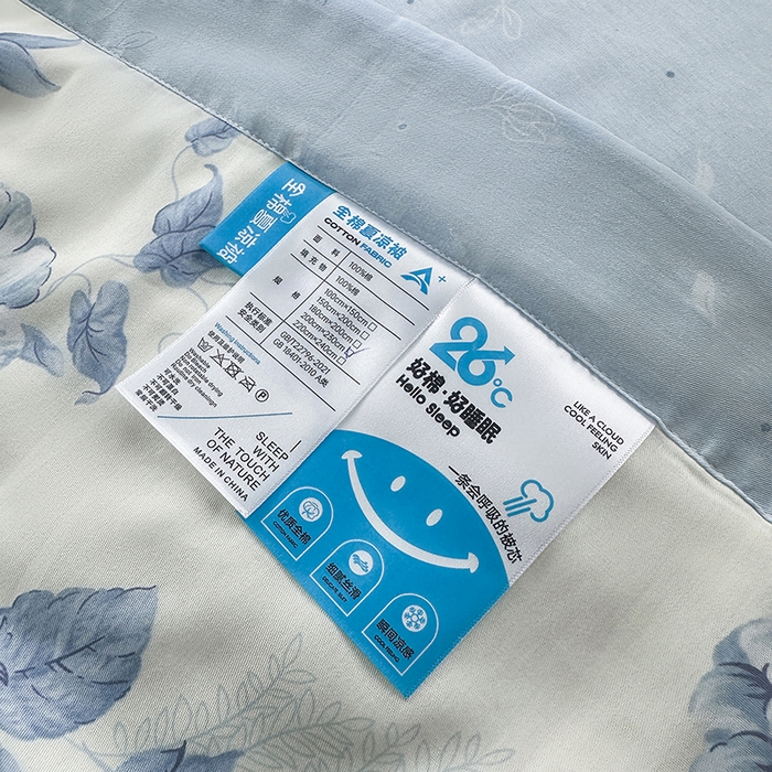 91家纺网 家纺一手货源 找家纺 瑜珠家纺 2025新款里外全棉棉花夏被 青花舞梦