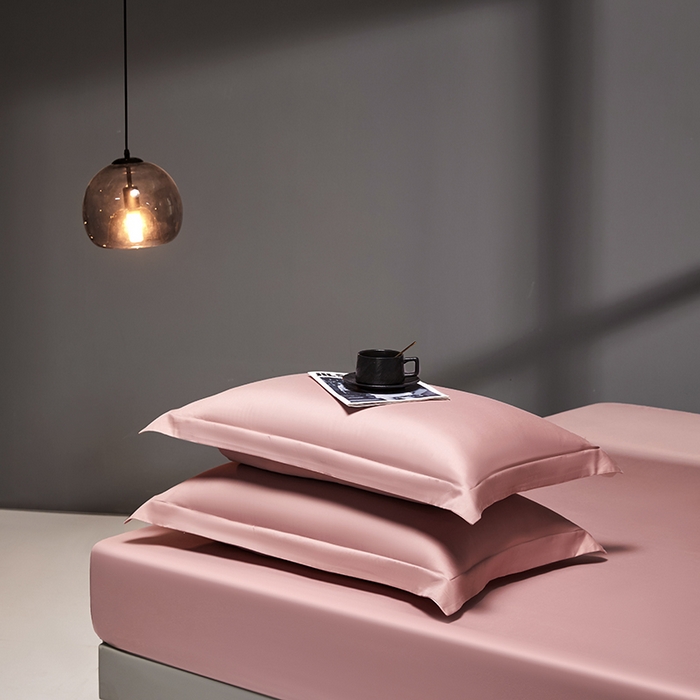 91家纺网 家纺一手货源 找家纺 秀色2025新款高端纯棉床笠单件全棉全包床套三件套100s新疆长绒棉酒店床垫保护套 梦易-玉颜粉