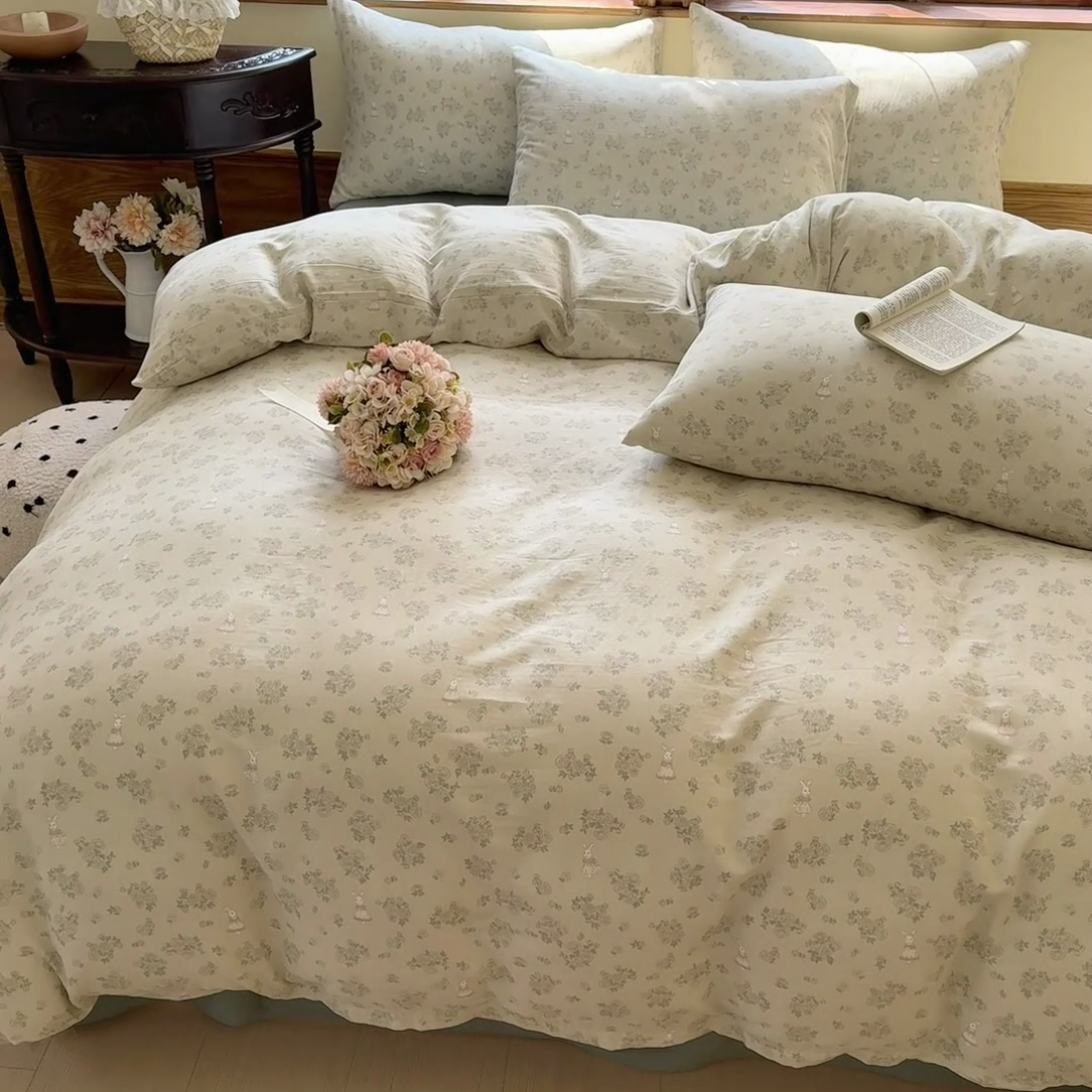 91家纺网 家纺一手货源 找家纺 （总）雪夫人 2025新款A类全棉有氧双层纱四件套