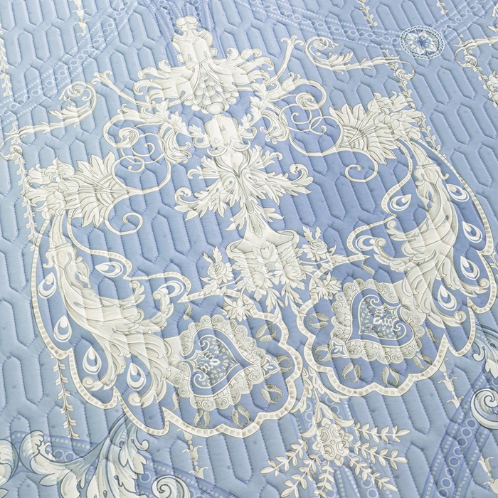 91家纺网 家纺一手货源 找家纺 美丽折2025新品6mm厚天然乳胶凉席三件套 大版印花卡通乳胶凉席平铺款 贵族风范