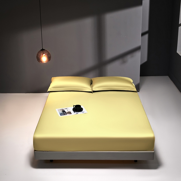 91家纺网 家纺一手货源 找家纺 秀色2025新款高端纯棉床笠单件全棉全包床套三件套100s新疆长绒棉酒店床垫保护套 梦易-奶茶米