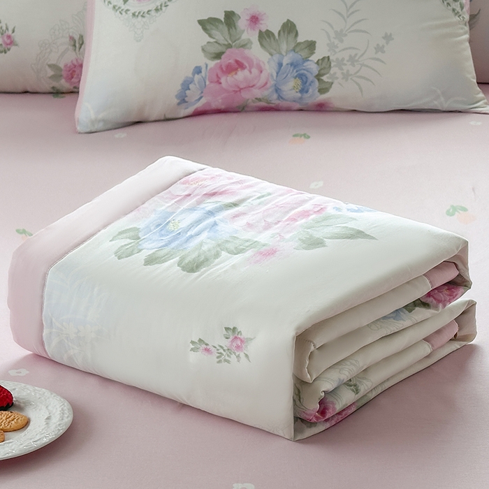 91家纺网 家纺一手货源 找家纺 瑜珠家纺 2025新款里外全棉棉花夏被 法尔曼玫瑰