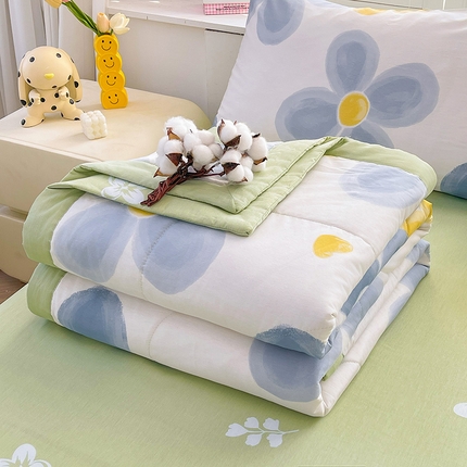 91家纺网 家纺一手货源 找家纺 思雅庭 2025新款里外全棉夏被新疆棉花夏凉被空调被 向阳花开