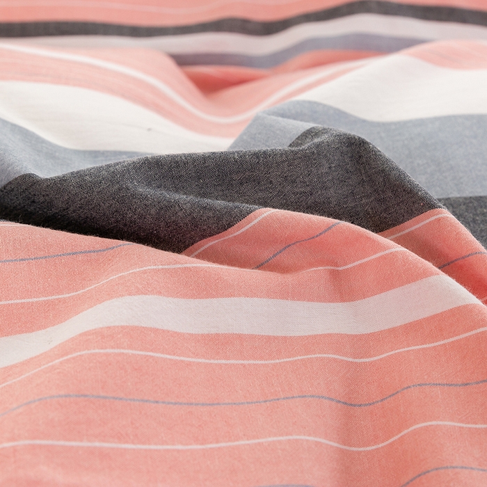 91家纺网 家纺一手货源 找家纺 喜四方 2025新款全棉色织水洗棉四件套 慢生活（粉）