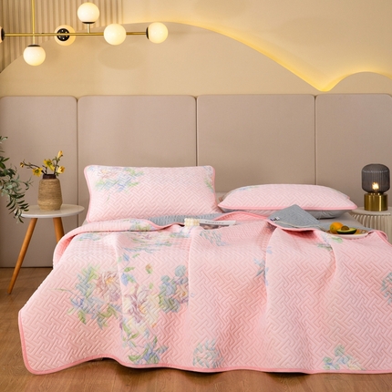 91家纺网 家纺一手货源 找家纺 （总）美丽折2025夏季新品高端加厚全冰丝生物基乳胶凉席三件套 水洗天然乳胶凉席