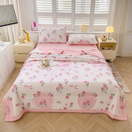 思雅庭 2025新款里外全棉夏被新疆棉花夏凉被空调被 玫瑰芬芳