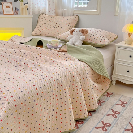 91家纺网 家纺一手货源 找家纺 （总）慕晨 2025新款全棉床盖酵素砂洗双面纯棉棉花夹棉床盖单件三件套