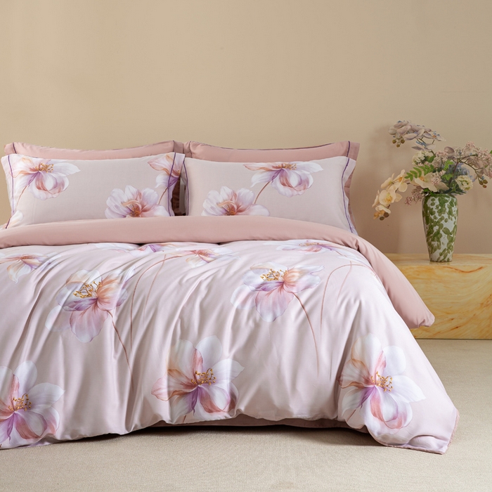 91家纺网 家纺一手货源 找家纺 帅露家纺 2025新款50S莱赛尔天丝印花四件套 古韵流香