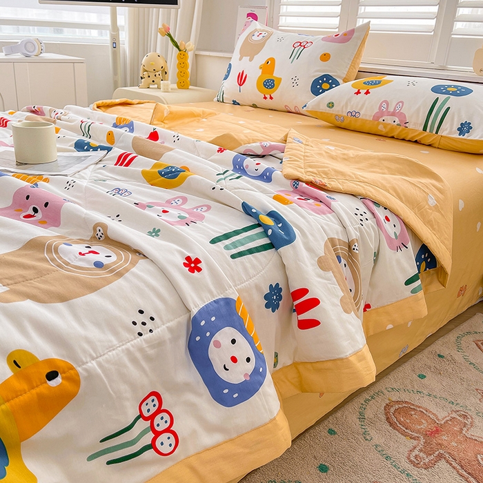 91家纺网 家纺一手货源 找家纺 思雅庭 2025新款里外全棉夏被新疆棉花夏凉被空调被 萌宠派对