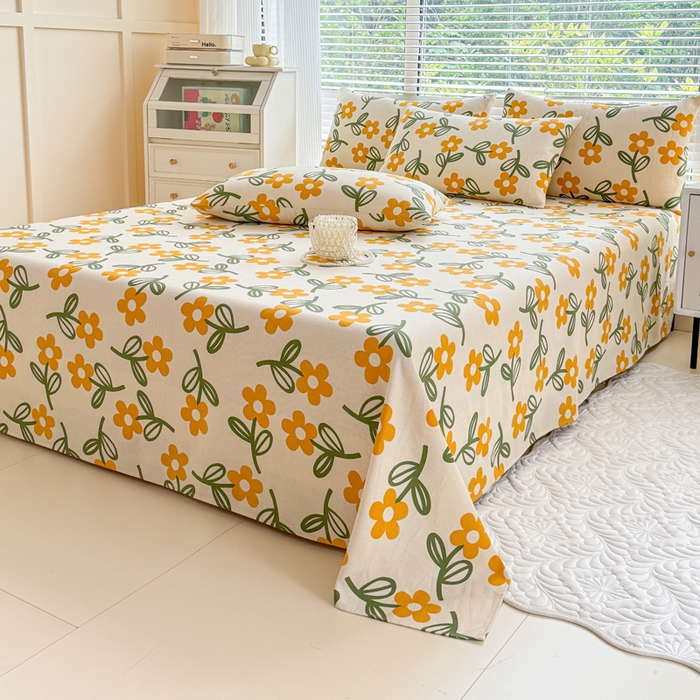 91家纺网 家纺一手货源 找家纺 仟网汇 2025新款老粗布床单粗布凉席老粗布单床单枕套单品 小桔梗