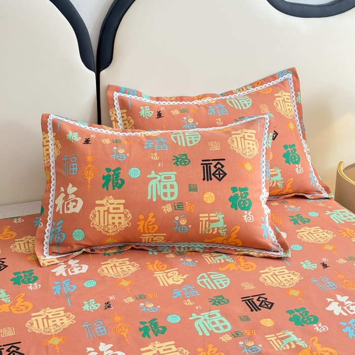 91家纺网 家纺一手货源 找家纺 仟网汇 2025全棉老粗布蕾丝花边三件套（无纺布手提包装） 百福