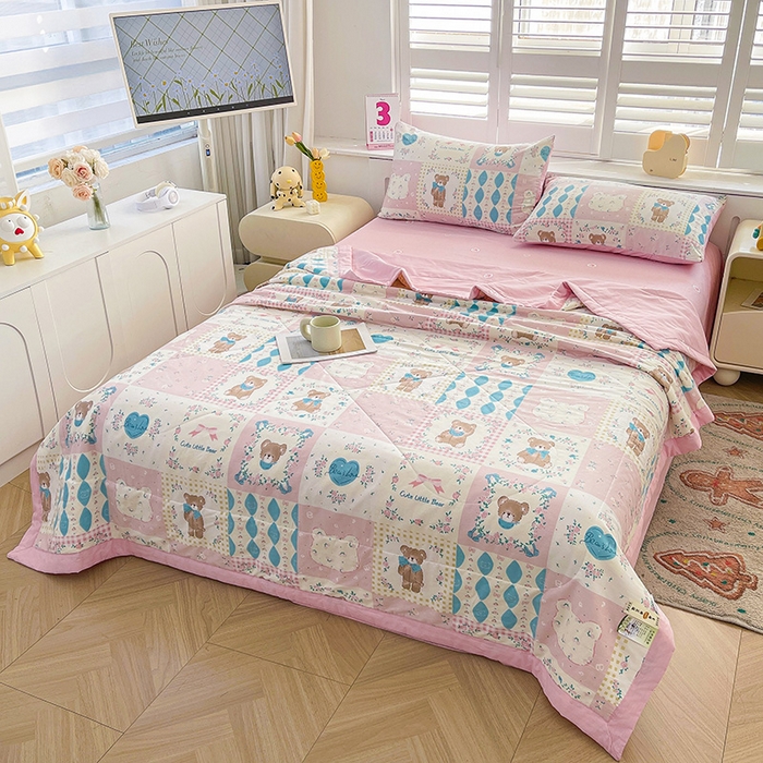 91家纺网 家纺一手货源 找家纺 思雅庭 2025新款里外全棉夏被新疆棉花夏凉被空调被 格子物语