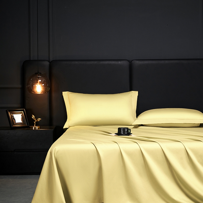 91家纺网 家纺一手货源 找家纺 秀色2025新款A类高端100s新疆长绒棉纯棉床单单件全棉单人贡缎加厚被单三件套 莫奈-奶茶米