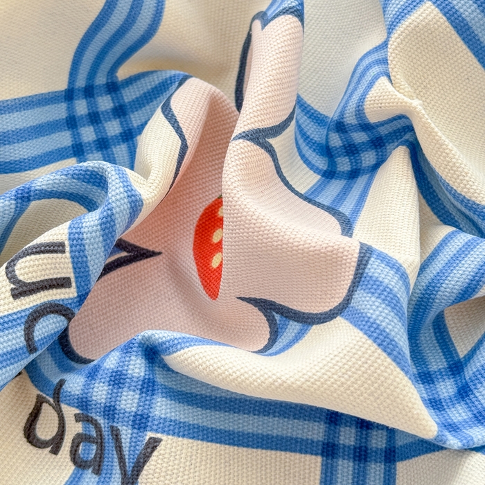 91家纺网 家纺一手货源 找家纺 仟网汇 2025新款老粗布床单粗布凉席老粗布单床单枕套单品 蓝格草莓