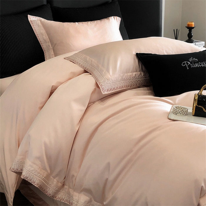 91家纺网 家纺一手货源 找家纺 保罗圣迪奥 2025新款50双股全棉长绒棉四件套-艾瑟琳系列 艾瑟琳-樱花粉