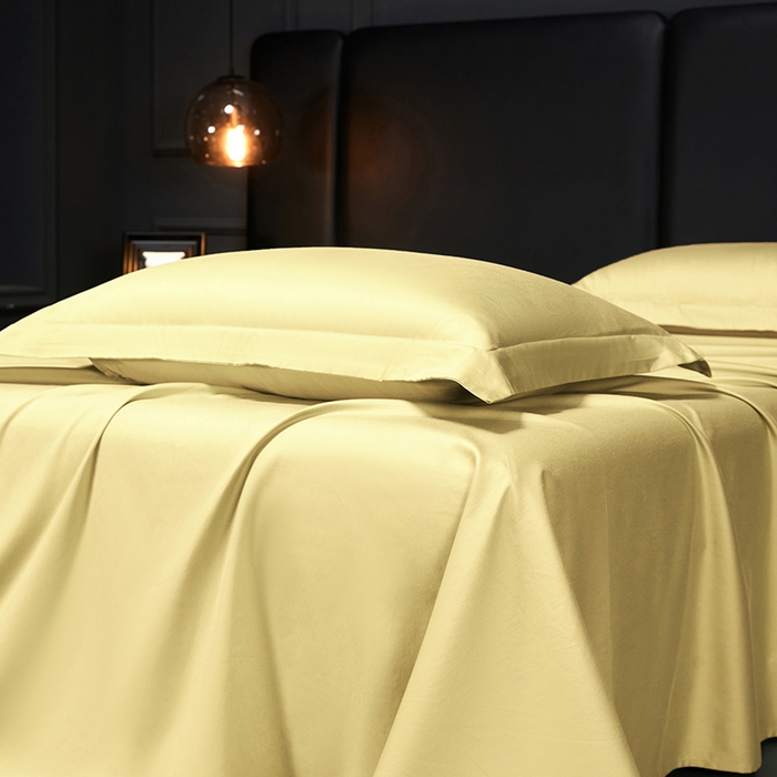 91家纺网 家纺一手货源 找家纺 秀色2025新款A类高端100s新疆长绒棉纯棉床单单件全棉单人贡缎加厚被单三件套 莫奈-奶茶米