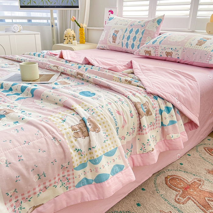 91家纺网 家纺一手货源 找家纺 思雅庭 2025新款里外全棉夏被新疆棉花夏凉被空调被 格子物语