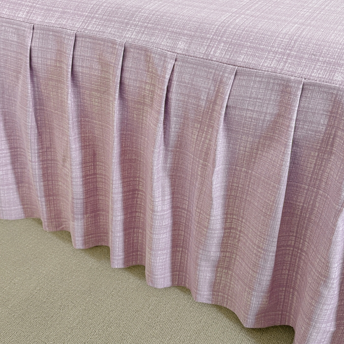 91家纺网 家纺一手货源 找家纺 布柔 2025新款100%全棉纯棉老粗布绣花印花凉席单品床裙 米多紫