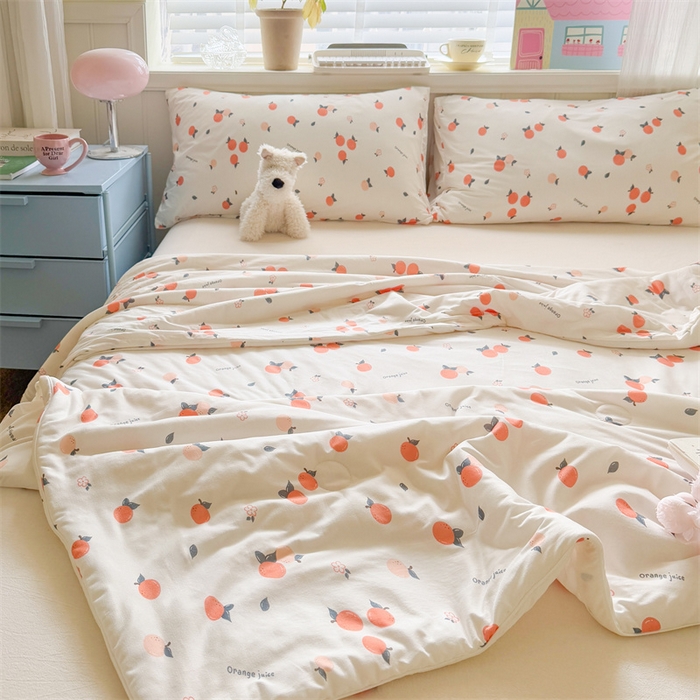 91家纺网 家纺一手货源 找家纺 名兮家居 2025新款针织棉夏凉被 大桔大利