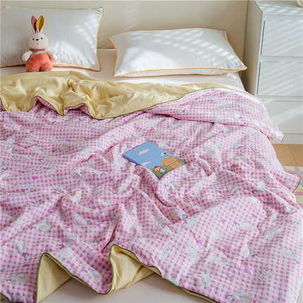 91家纺网 家纺一手货源 找家纺 （总）艺菲阁家纺 2025新款卡通麻绳云感双层纱夏凉被