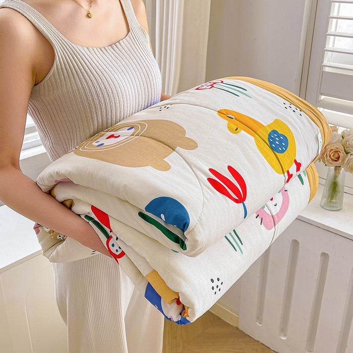 91家纺网 家纺一手货源 找家纺 思雅庭 2025新款里外全棉夏被新疆棉花夏凉被空调被 萌宠派对