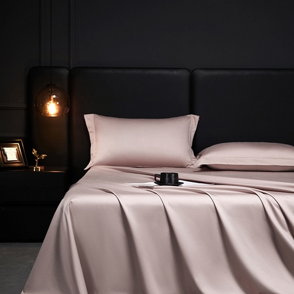 91家纺网 家纺一手货源 找家纺 秀色2025新款A类高端100s新疆长绒棉纯棉床单单件全棉单人贡缎加厚被单三件套 莫奈-南瓜橘