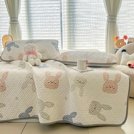 91家纺网 家纺一手货源 找家纺 （总）美丽折2025夏季新品高端加厚全冰丝生物基乳胶凉席三件套 水洗天然乳胶凉席