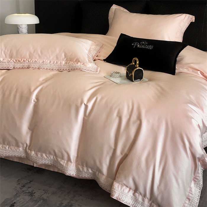 91家纺网 家纺一手货源 找家纺 保罗圣迪奥 2025新款50双股全棉长绒棉四件套-艾瑟琳系列 艾瑟琳-樱花粉