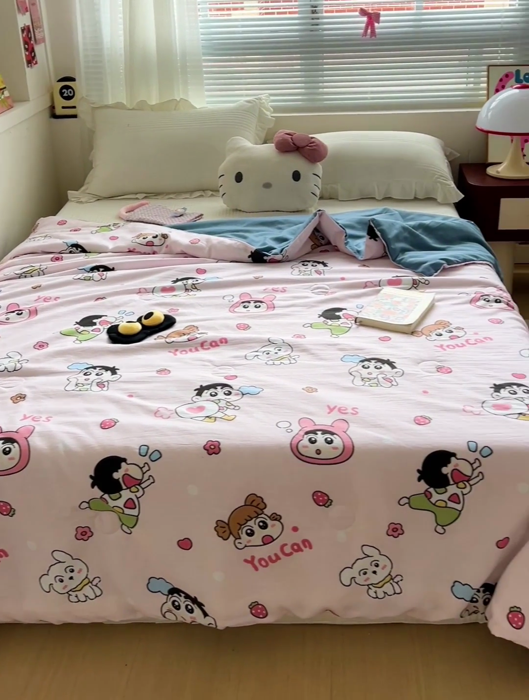 91家纺网 家纺一手货源 找家纺 妖妖家纺 2025新款超柔双层纱糯糯针织棉夏凉被 开心小新