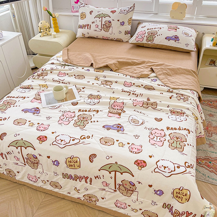 91家纺网 家纺一手货源 找家纺 思雅庭 2025新款里外全棉夏被新疆棉花夏凉被空调被 天天向上