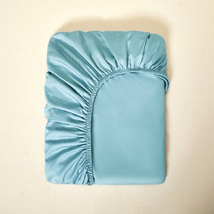 91家纺网 家纺一手货源 找家纺 秀色2025新款高端纯棉床笠单件全棉全包床套三件套100s新疆长绒棉酒店床垫保护套 梦易-雾霾蓝