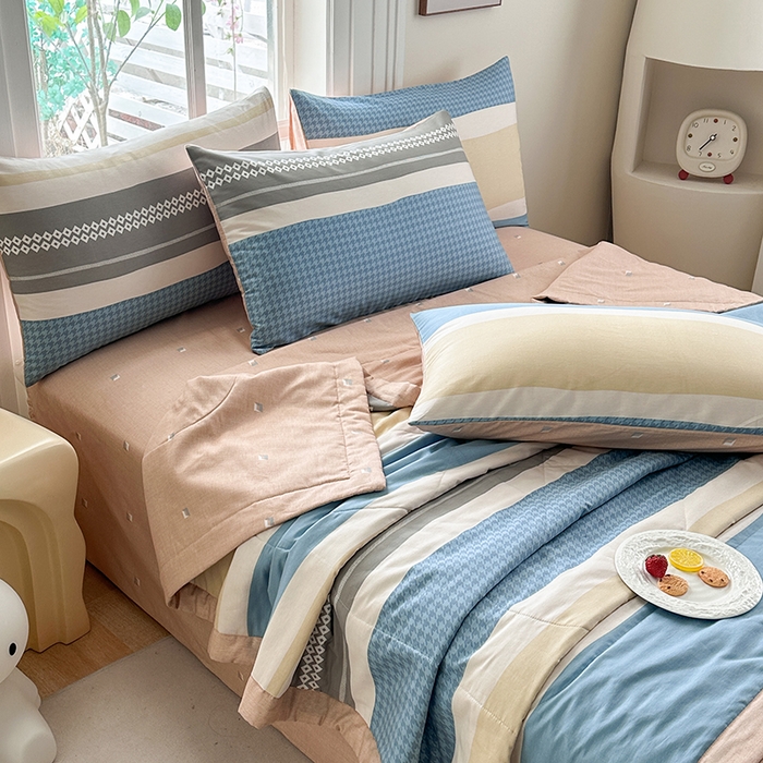 91家纺网 家纺一手货源 找家纺 瑜珠家纺 2025新款里外全棉棉花夏被 安东尼