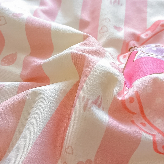 91家纺网 家纺一手货源 找家纺 金爱家2025新款A类三丽鸥正版授权高品质牛奶丝软糯针织棉大豆夏被系列详情 针织棉三丽鸥-粉粉美乐蒂