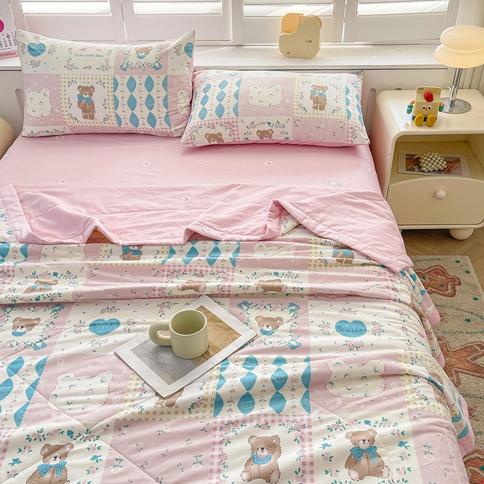 91家纺网 家纺一手货源 找家纺 思雅庭 2025新款里外全棉夏被新疆棉花夏凉被空调被 格子物语