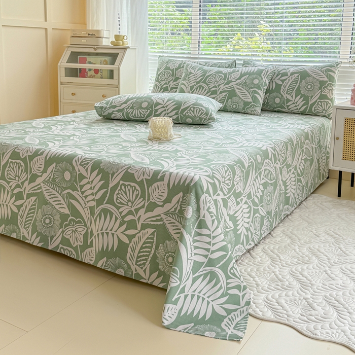 91家纺网 家纺一手货源 找家纺 仟网汇 2025新款老粗布床单粗布凉席老粗布单床单枕套单品 热带风情