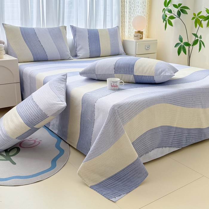 91家纺网 家纺一手货源 找家纺 仟网汇 2025新款老粗布床单粗布凉席老粗布单床单枕套单品 流年