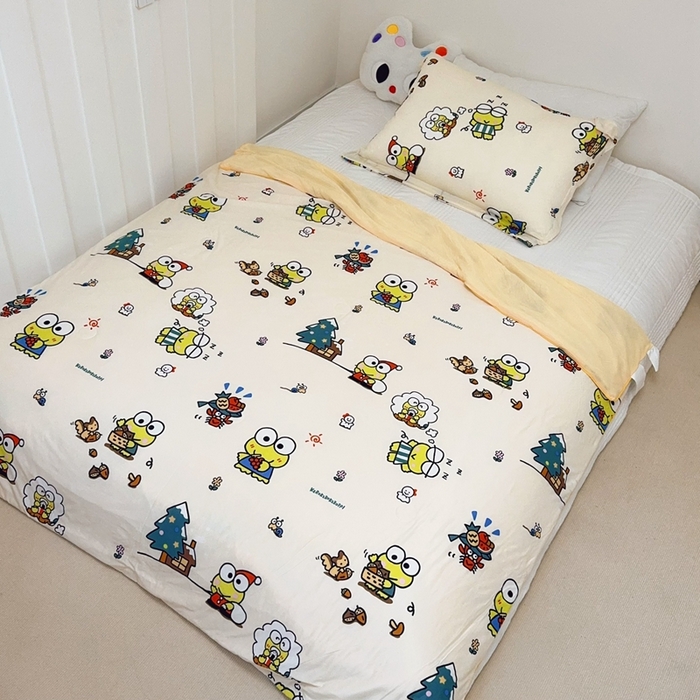 91家纺网 家纺一手货源 找家纺 兜米家居 2025夏季新品三丽鸥深睡双感针织凉感空调被夏被 小青蛙