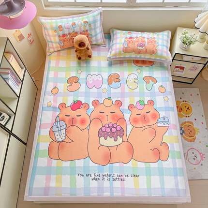 91家纺网 家纺一手货源 找家纺 （总）博雅 2025新款独家版权A类大版数码印花1200D冰丝凉席