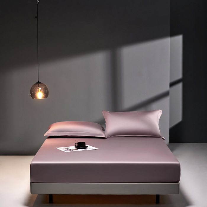 91家纺网 家纺一手货源 找家纺 秀色2025新款高端纯棉床笠单件全棉全包床套三件套100s新疆长绒棉酒店床垫保护套 梦易-香芋紫