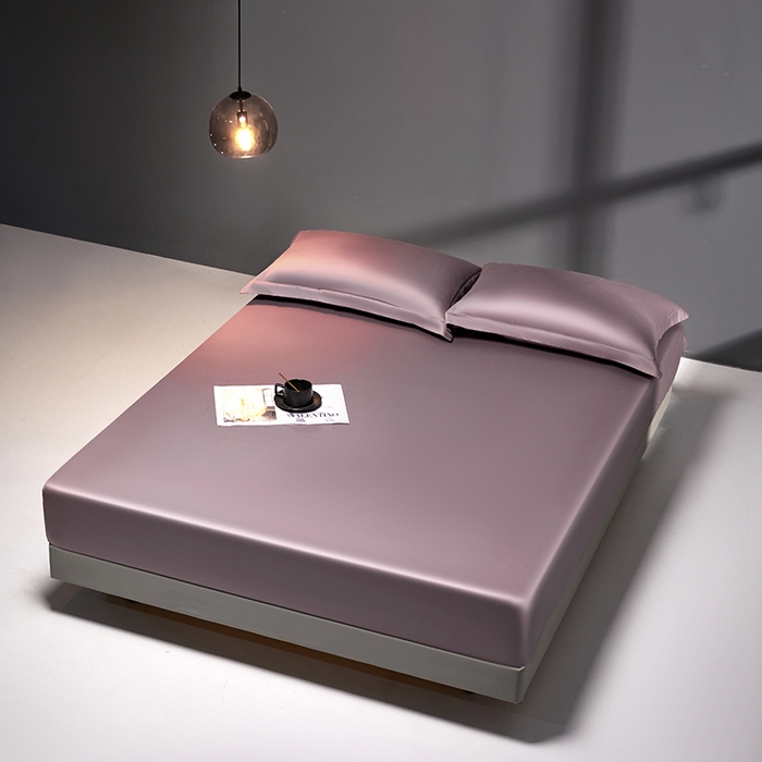 91家纺网 家纺一手货源 找家纺 秀色2025新款高端纯棉床笠单件全棉全包床套三件套100s新疆长绒棉酒店床垫保护套 梦易-香芋紫