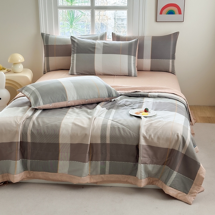 91家纺网 家纺一手货源 找家纺 瑜珠家纺 2025新款里外全棉棉花夏被 费城时光