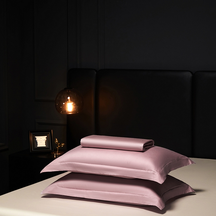 91家纺网 家纺一手货源 找家纺 秀色2025新款A类高端100s新疆长绒棉纯棉床单单件全棉单人贡缎加厚被单三件套 莫奈-玉颜粉