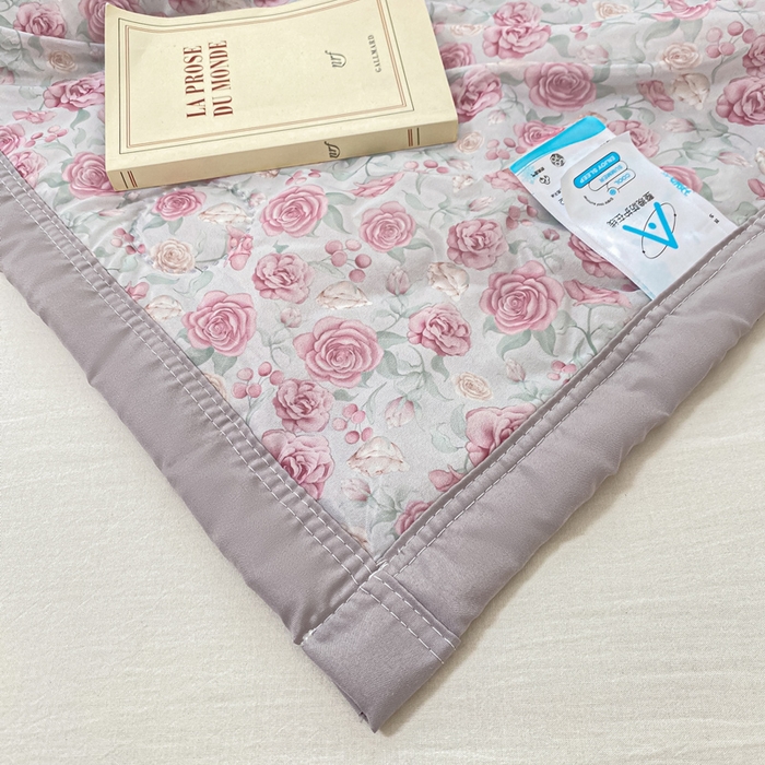 91家纺网 家纺一手货源 找家纺 顺顺家纺 2025新款凉感丝印花夏被空调被 夏夜花语