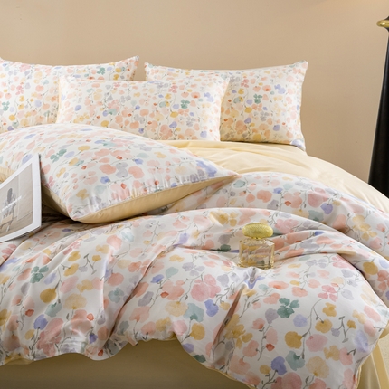 帅露家纺 2025新款50S莱赛尔天丝印花四件套 含依