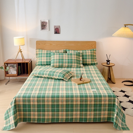 91家纺网 家纺一手货源 找家纺 （总）仟网汇 2025新款活性印染无印纽扣原棉老粗布三件套