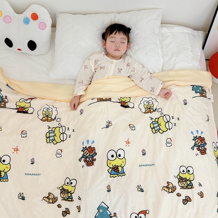 91家纺网 家纺一手货源 找家纺 兜米家居 2025夏季新品三丽鸥深睡双感针织凉感空调被夏被 小青蛙