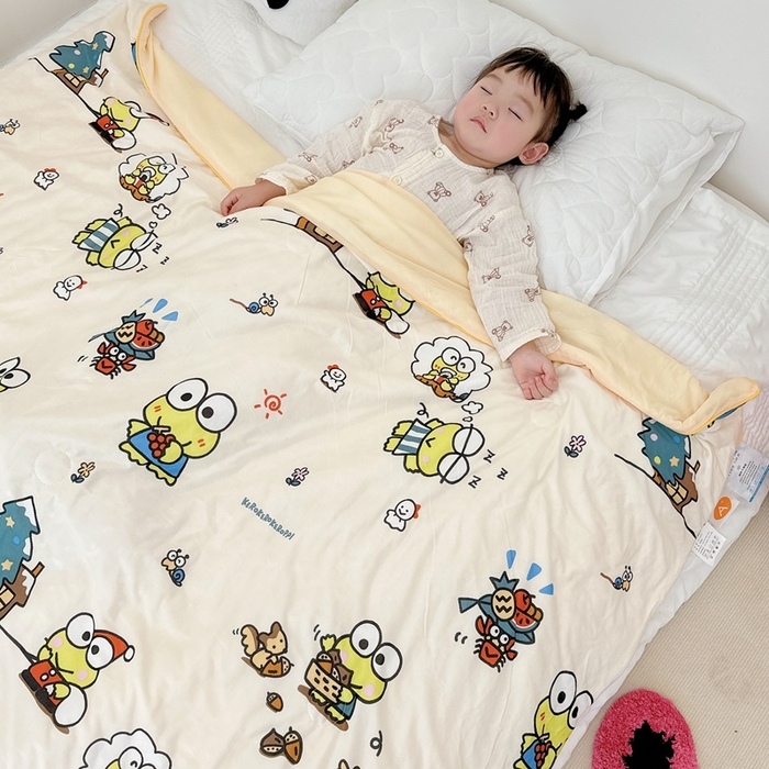 91家纺网 家纺一手货源 找家纺 兜米家居 2025夏季新品三丽鸥深睡双感针织凉感空调被夏被 小青蛙