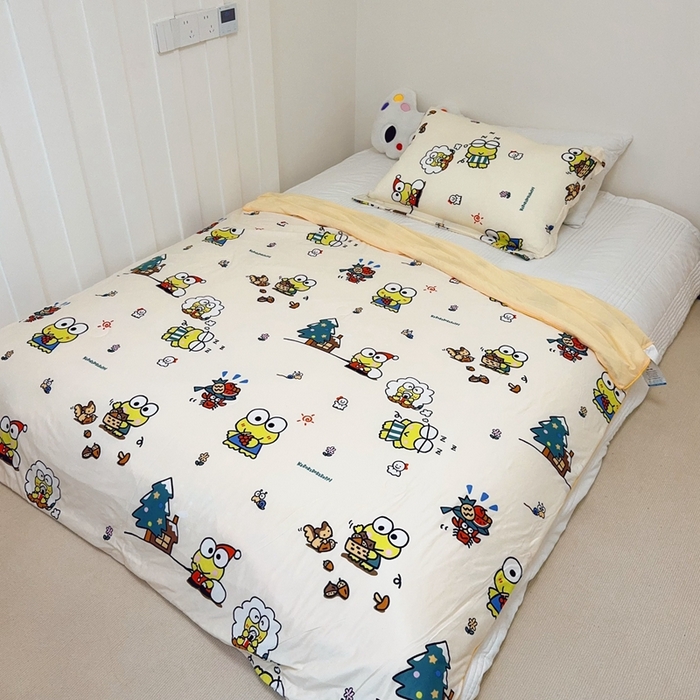 91家纺网 家纺一手货源 找家纺 兜米家居 2025夏季新品三丽鸥深睡双感针织凉感空调被夏被 小青蛙