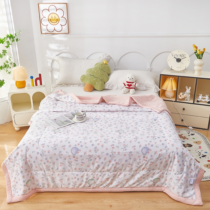 91家纺网 家纺一手货源 找家纺 中国龙家纺 2025新款舒爽柔小棉夏被被子被芯 暖花梦旅