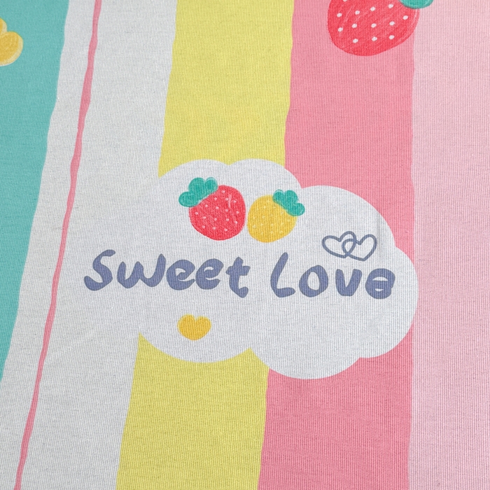 91家纺网 家纺一手货源 找家纺 仟网汇 2025全棉老粗布蕾丝花边三件套（无纺布手提包装） 彩虹